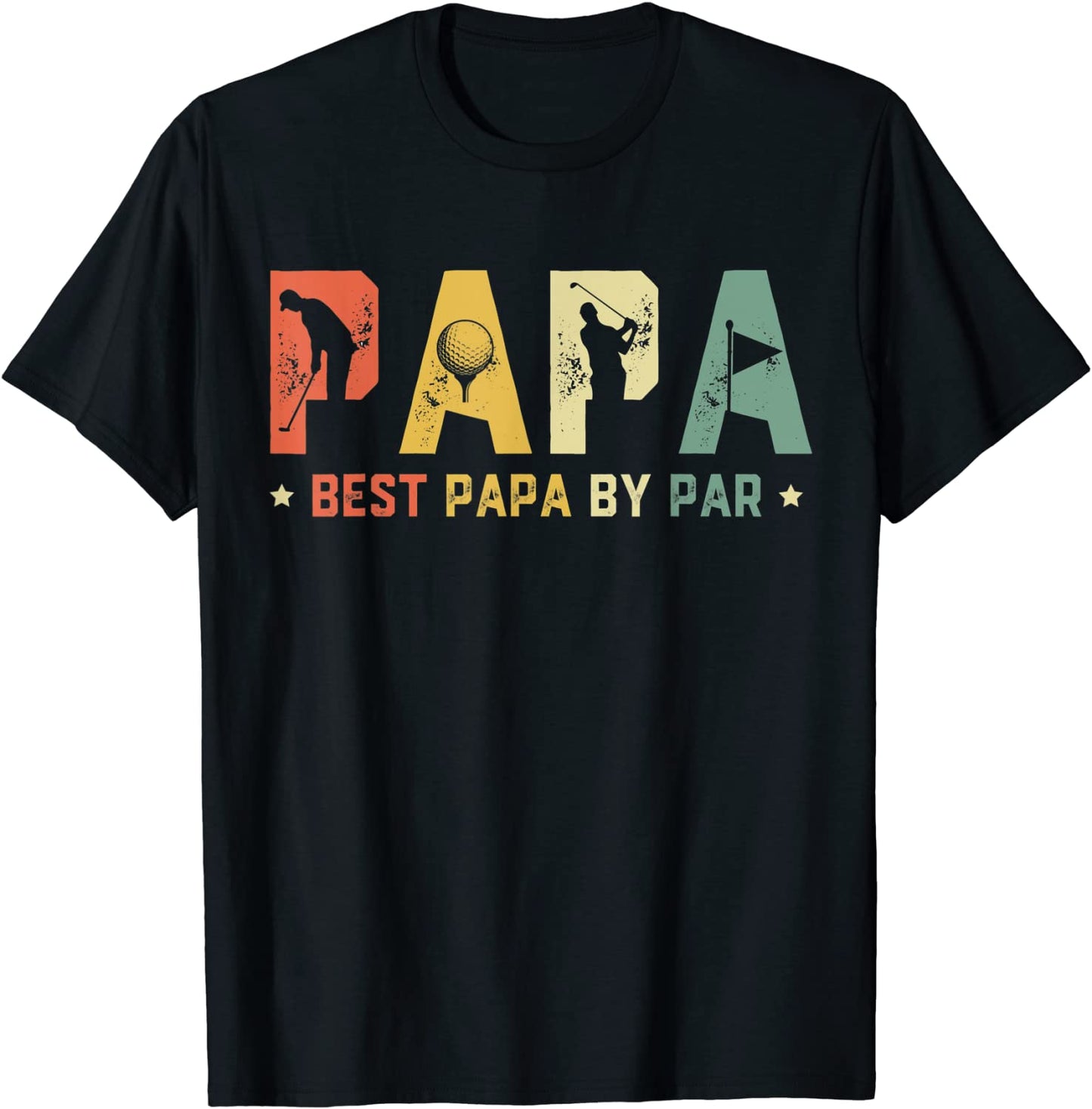Mens Fathers Day Best Papa by Par Golf Gift Papa Golf T-Shirt