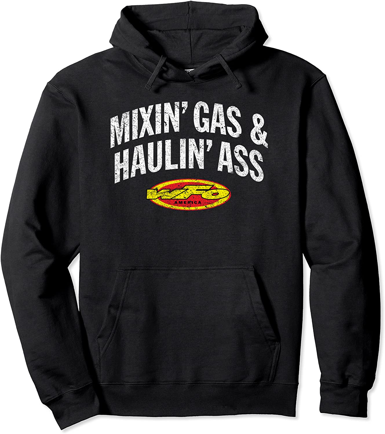 WFO Mixing Gas Hauling Ass Motocross Racer Dirt Bike Rider Pullover Hoodie