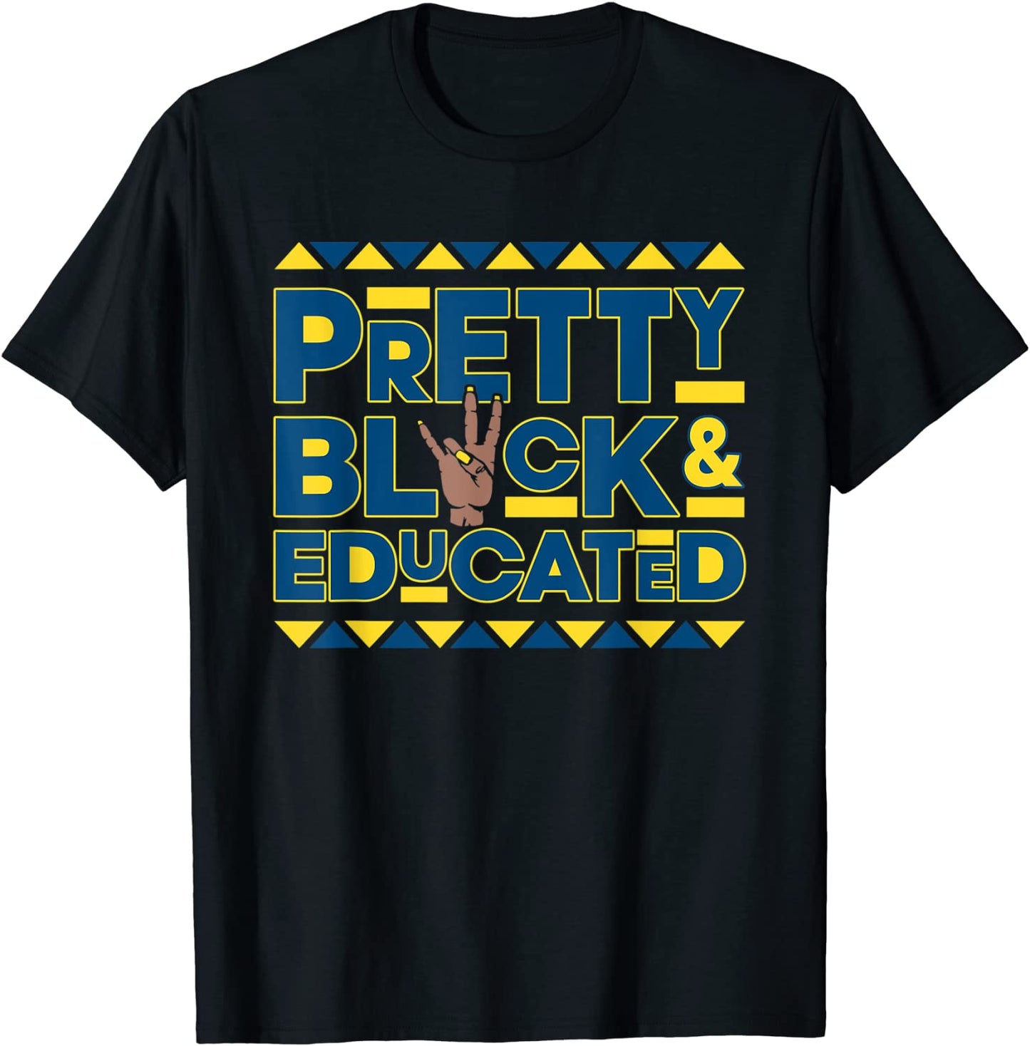 SGRho 1922 Pretty Sigma Hand Sign Gamma Black Rho Educated T-Shirt