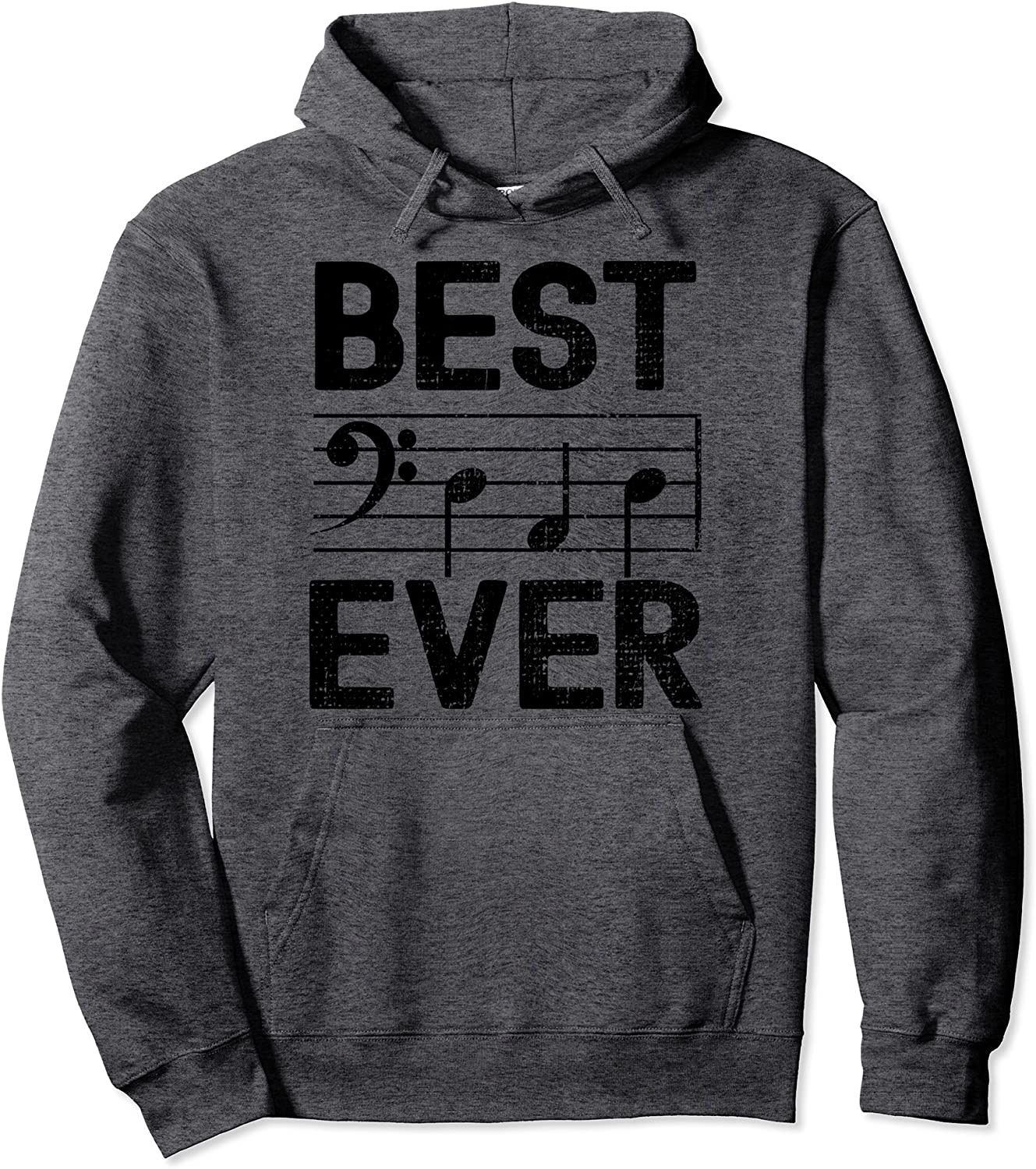 Best Dad Ever Music Bass Clef Staff D A D Notes Bass Players Pullover Hoodie