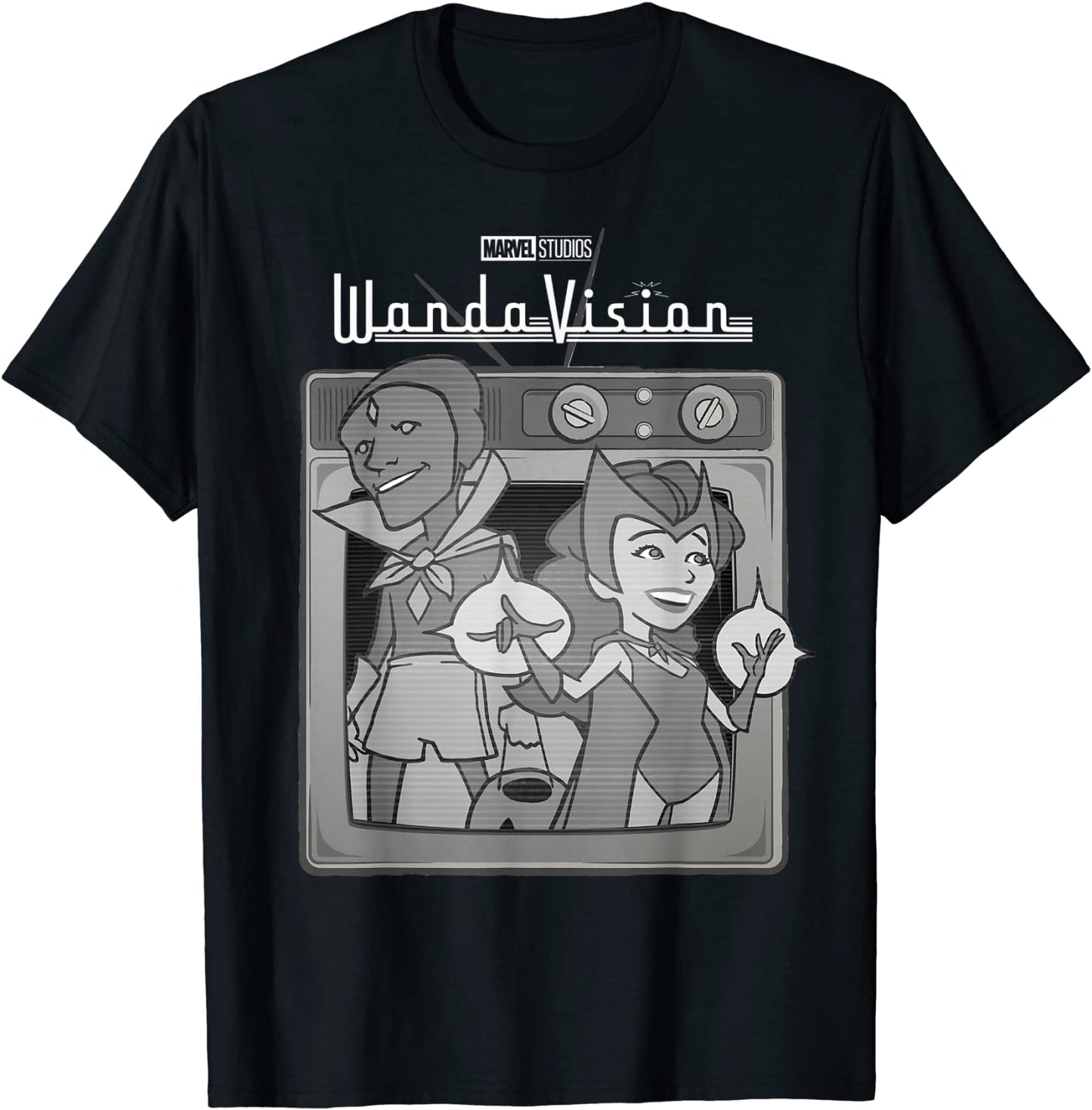 Marvel WandaVision Retro Cartoon TV Logo T-Shirt