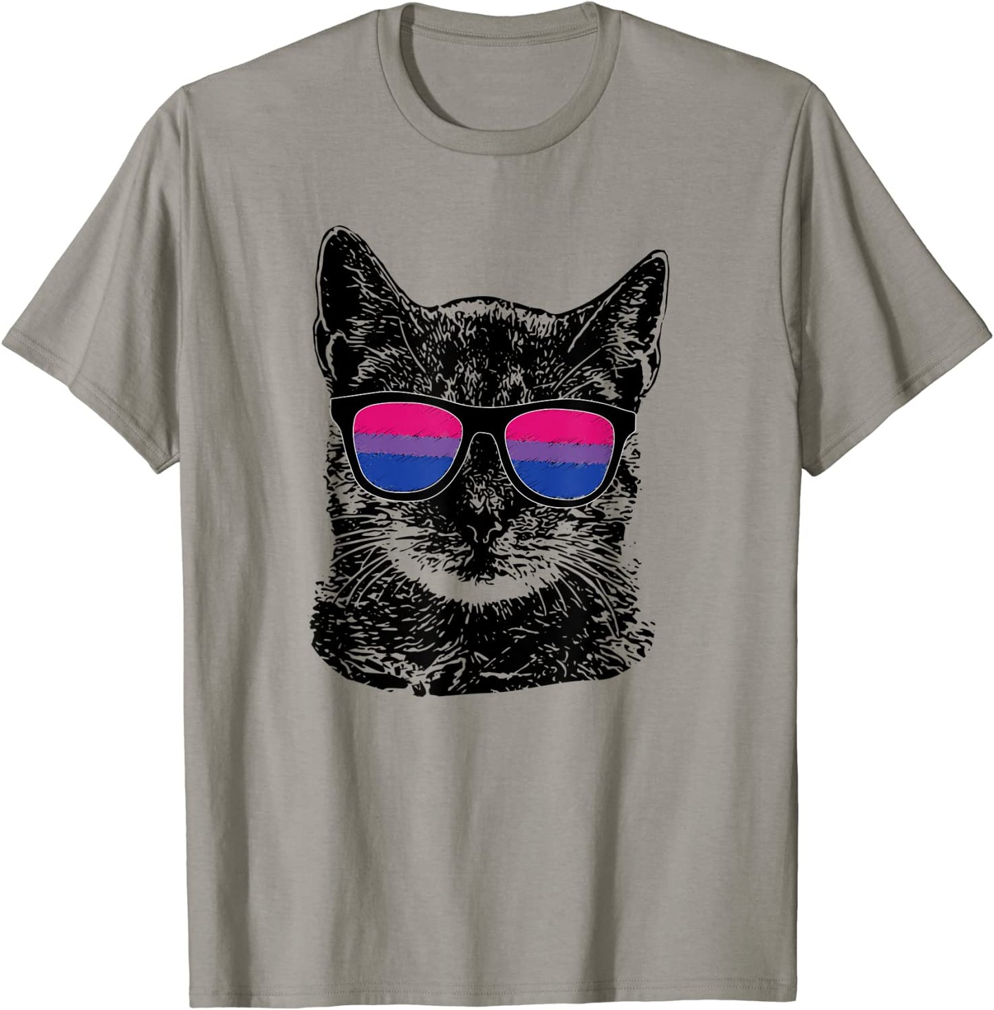 Bisexual Gay Pride Cat LGBT Sunglasses T-Shirt