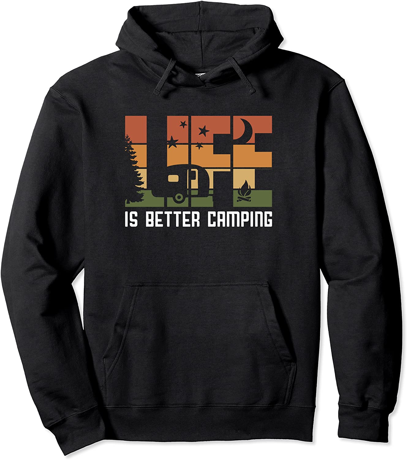 Vintage Camping Life Camper Summer Camp Adventure Nature Pullover Hoodie