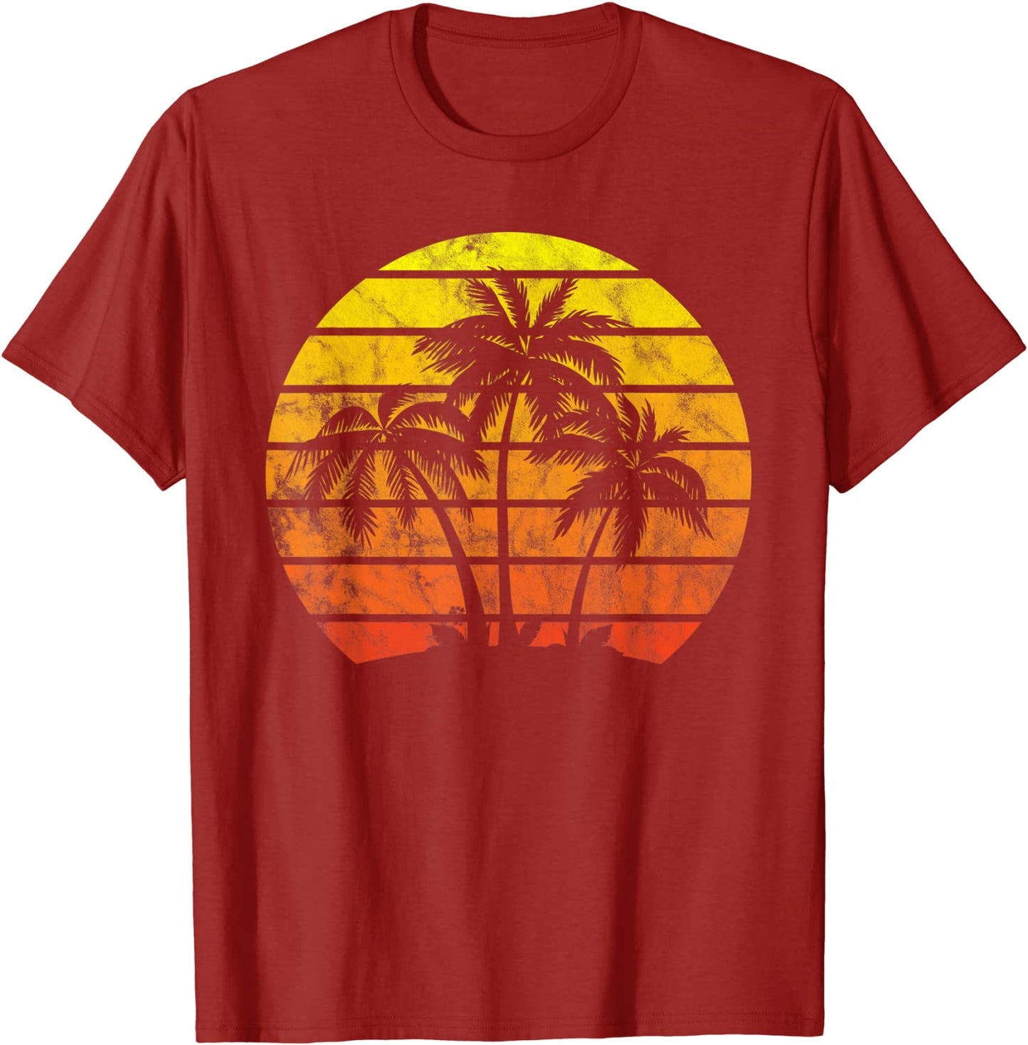 Retro Vintage sunset coco palm tree shirts tropical beach