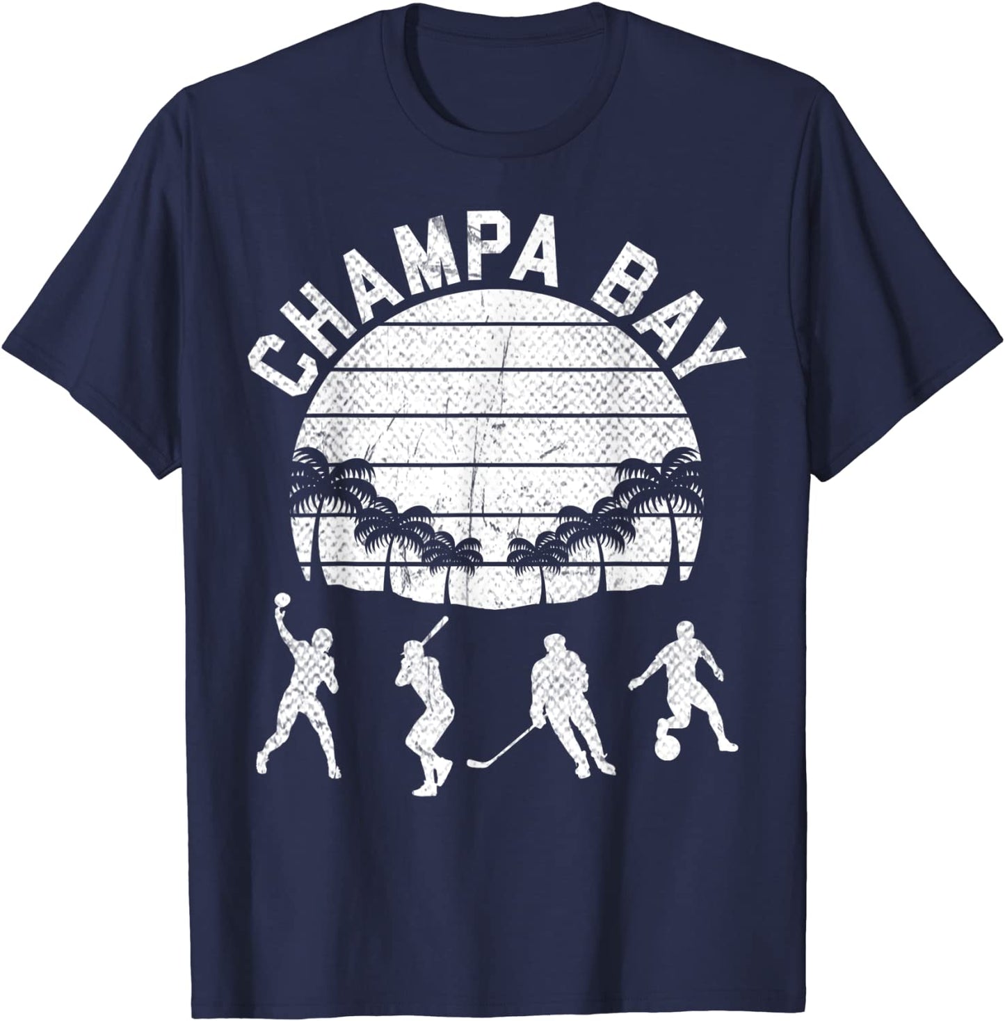 Champa Bay Retro Vintage All Sports Distressed Graphic T-Shirt