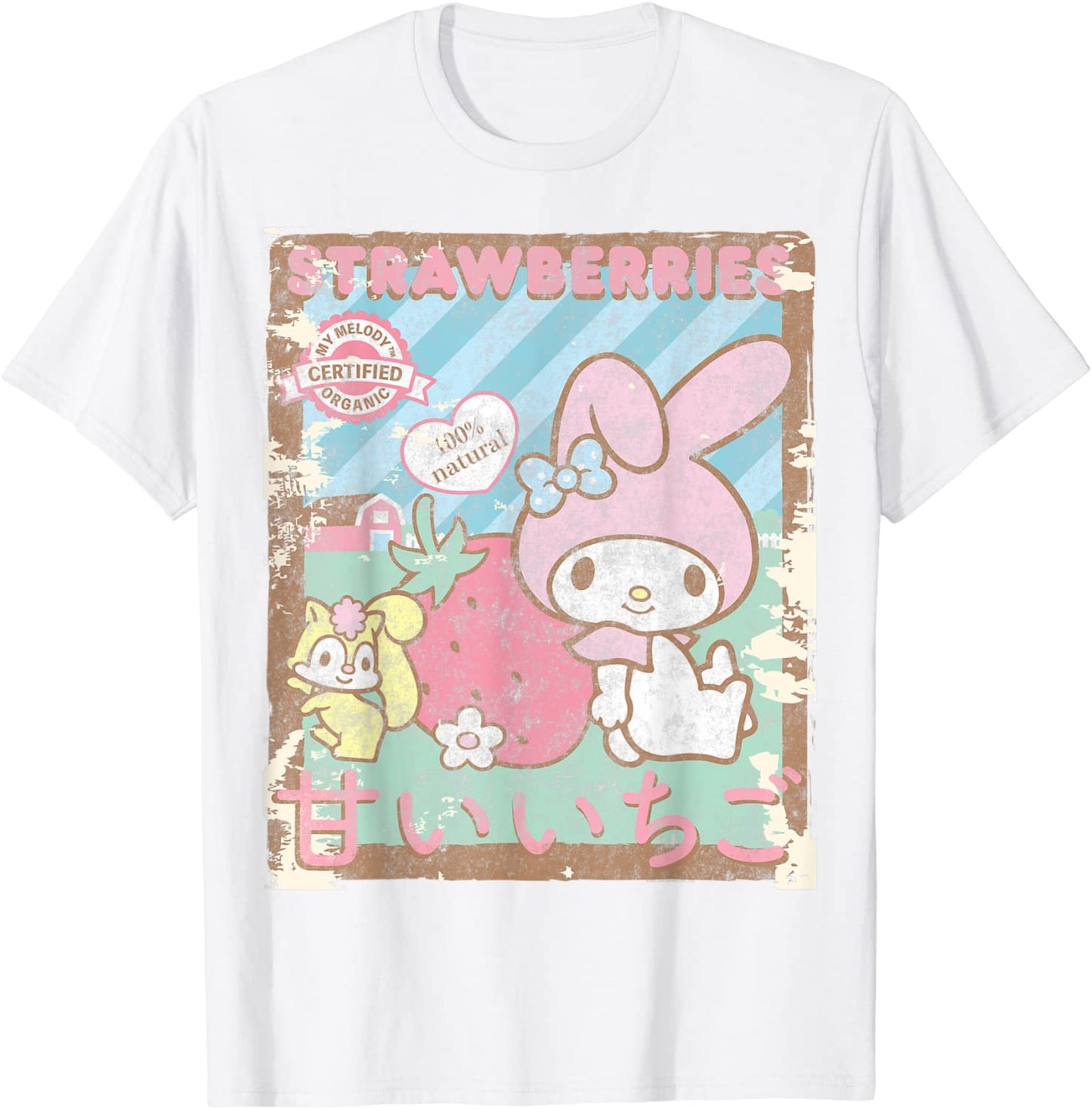 My Melody Strawberry Picking Strawberries Farm T-Shirt