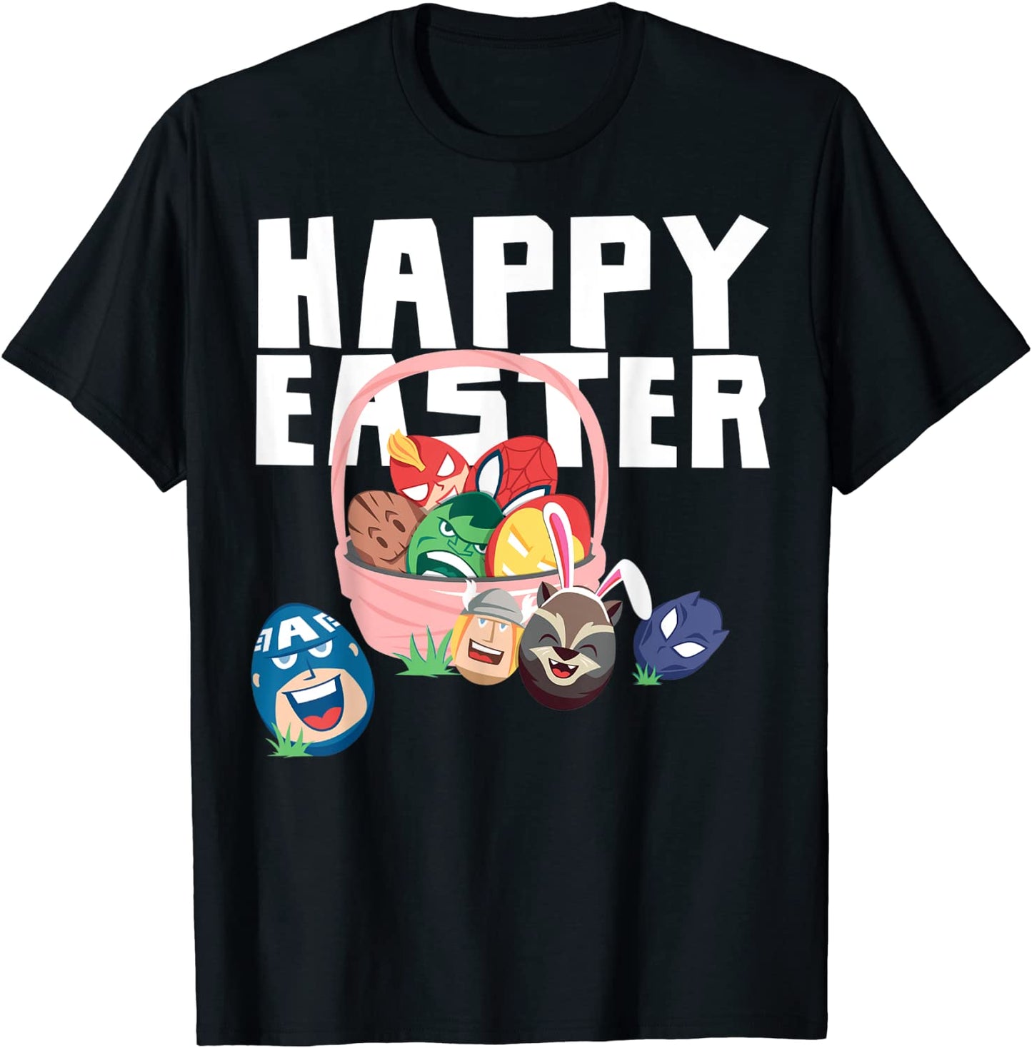 Marvel Easter Avengers Eggs Happy Easter Basket T-Shirt