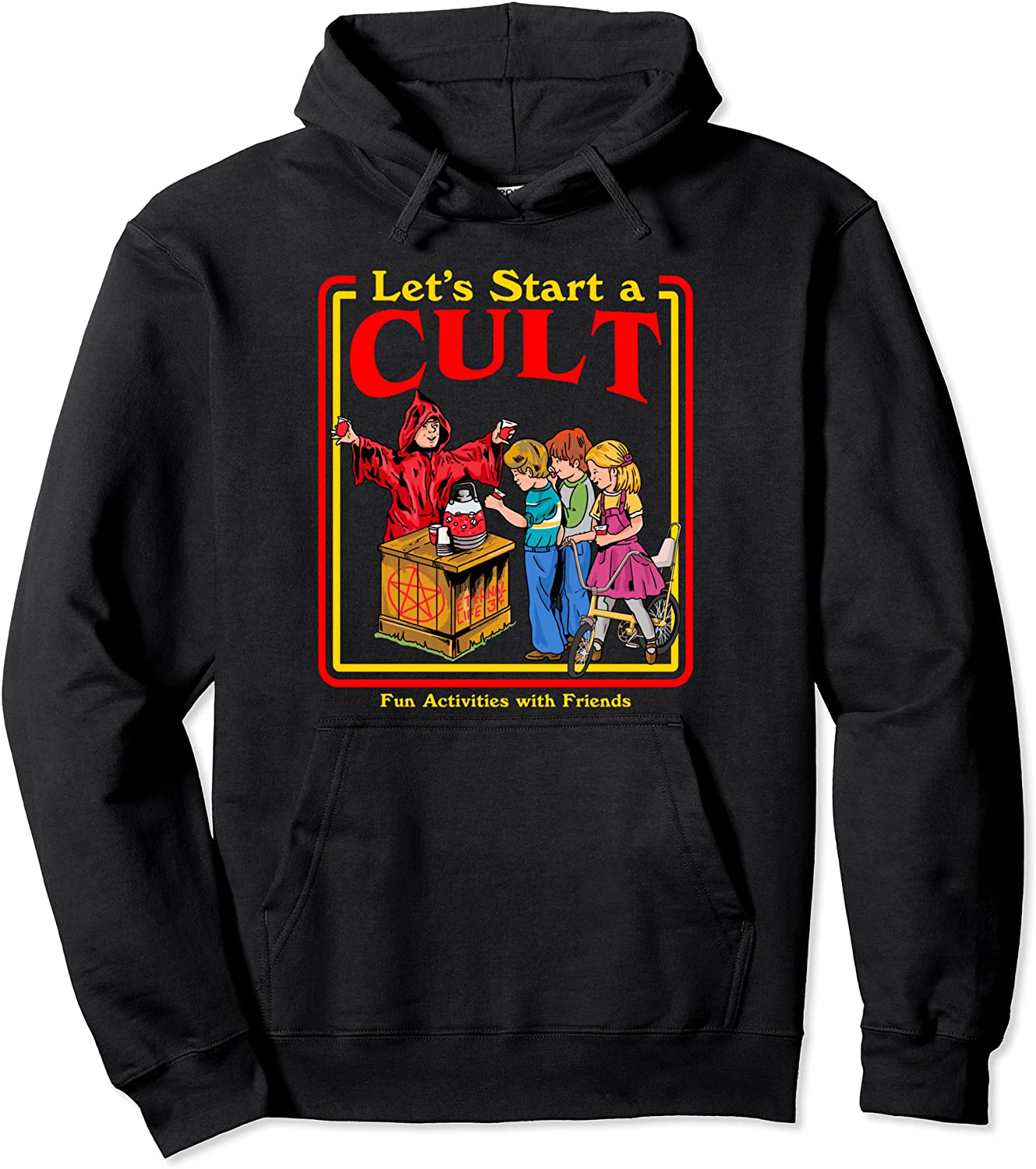 Lets Start a Cult Satanic Vintage Horror Edgy Men Women Pullover Hoodie