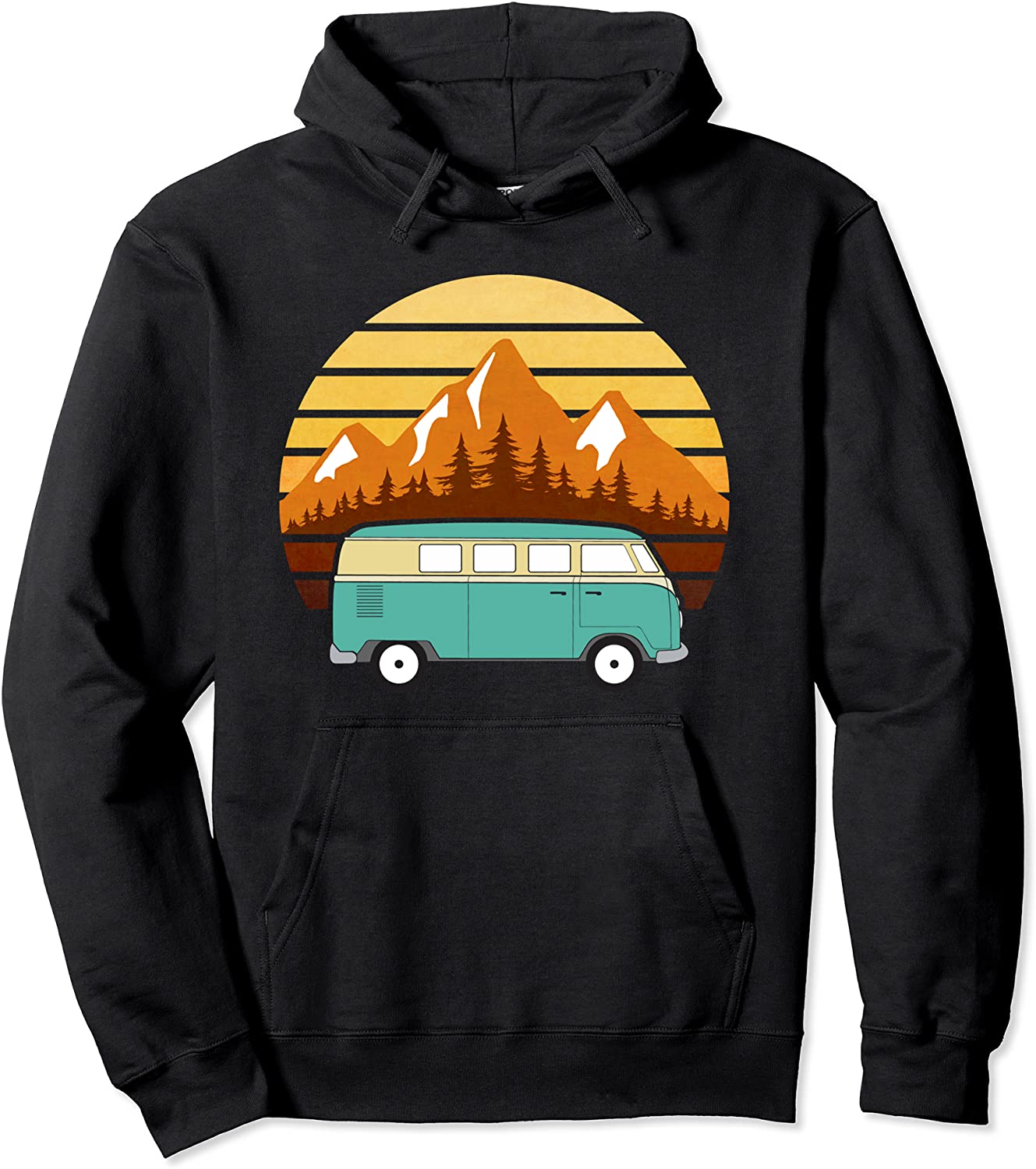 Camper Van Hoodie Vintage Hippie Bus Road Trip Gift