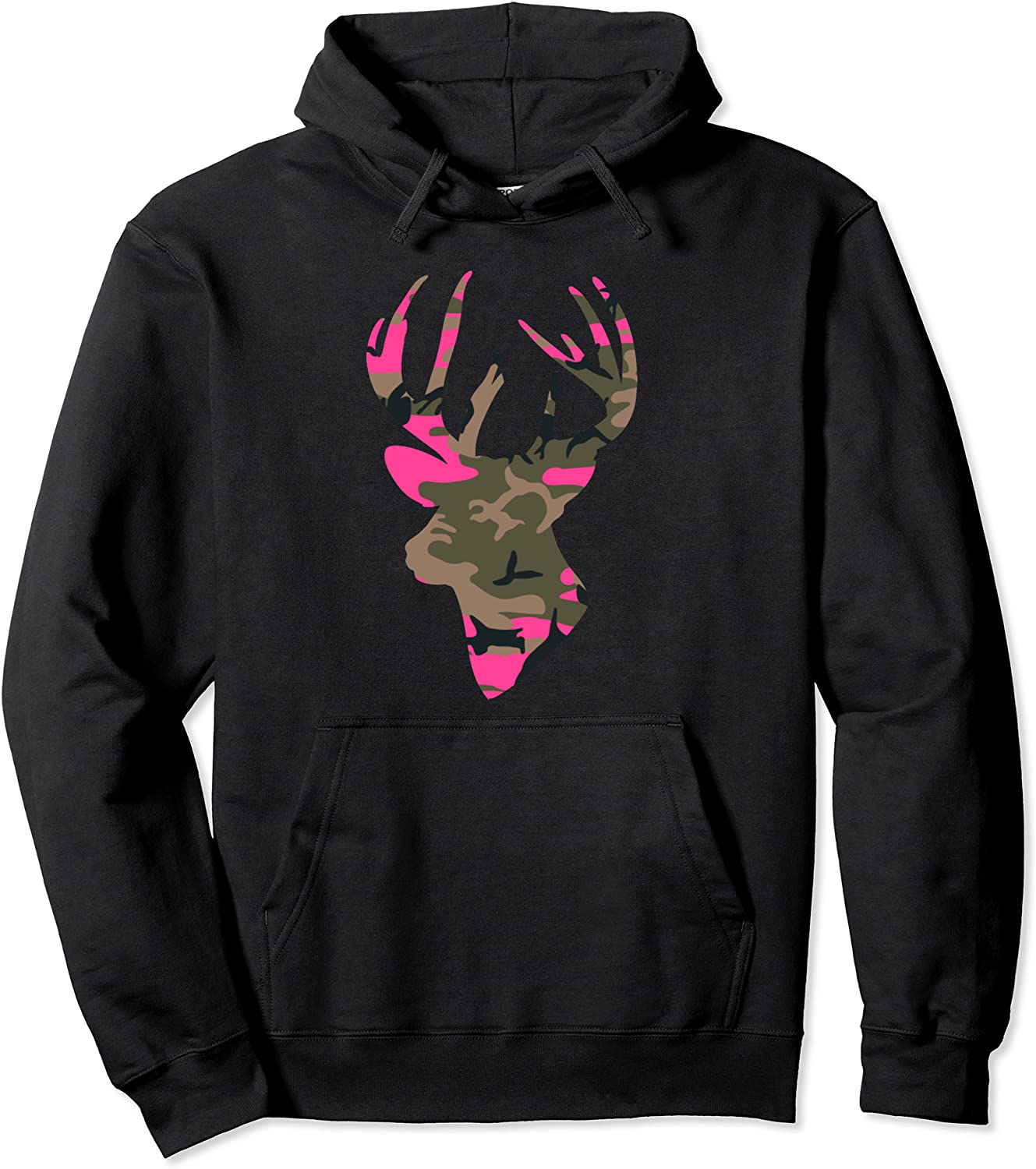 Deer Hoodie - Womens Camo Outfitter Black Hoodie Gift