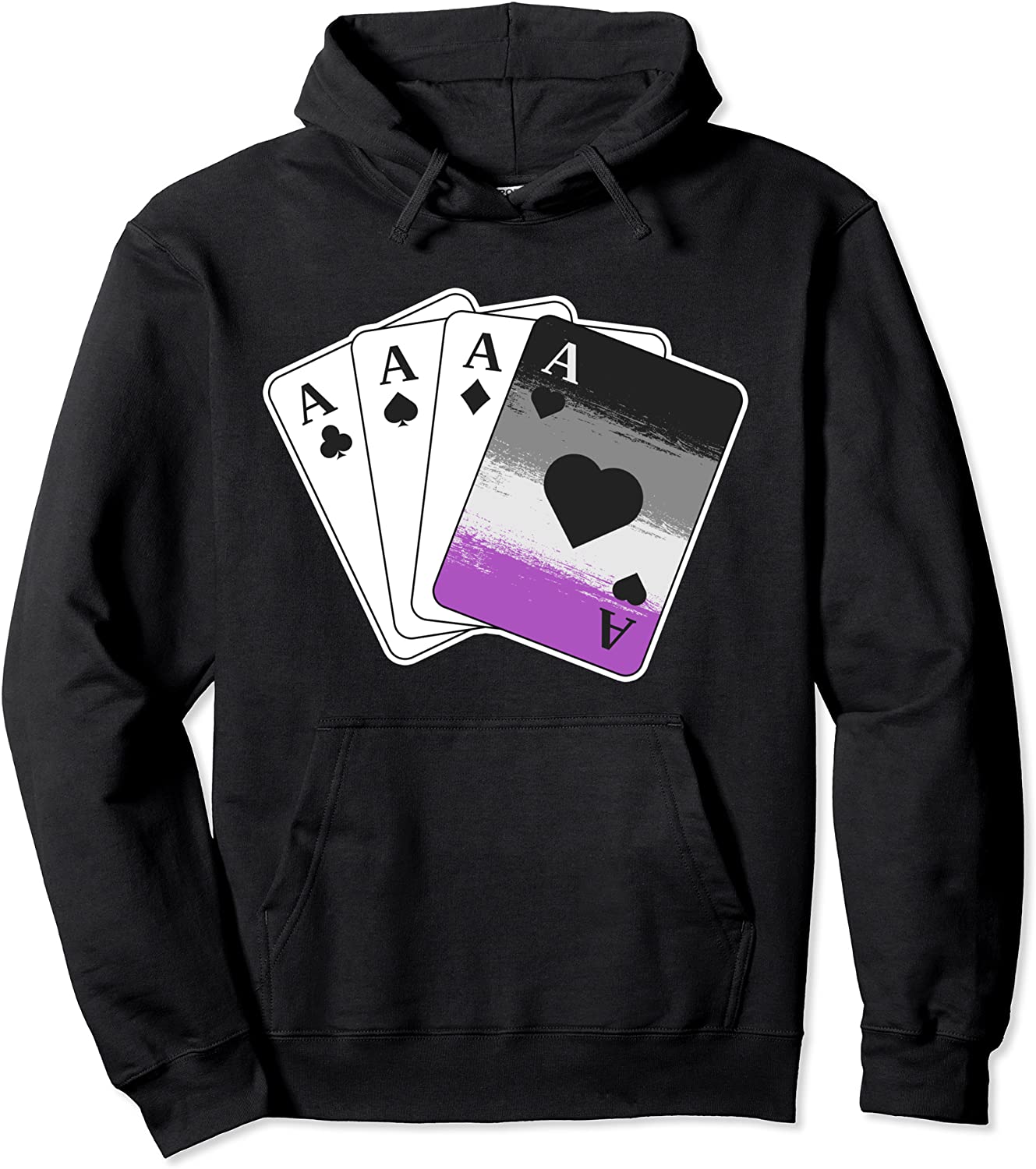 Ace Asexual Pride Gifts Playing Card LGBTQ Pride Stuff Flag Pullover Hoodie