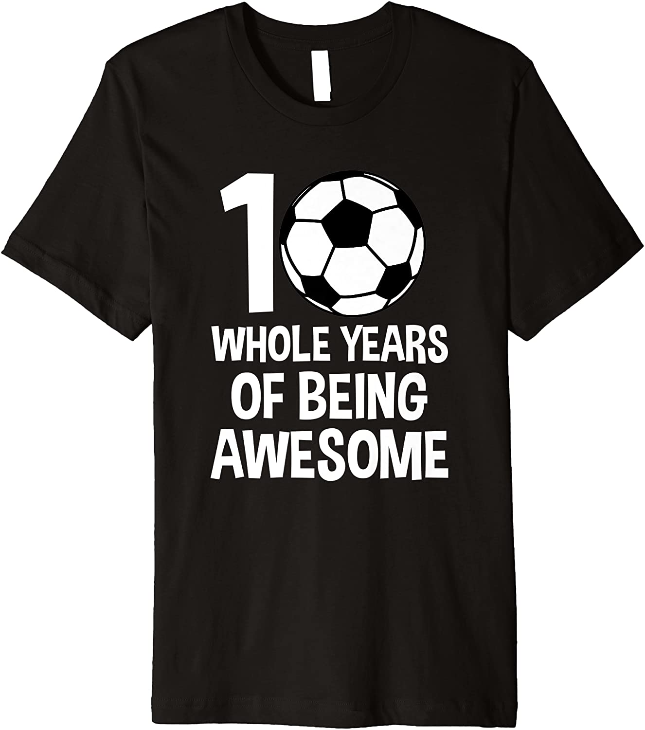 10th Birthday Shirt for Girls Boys Soccer Sports Theme