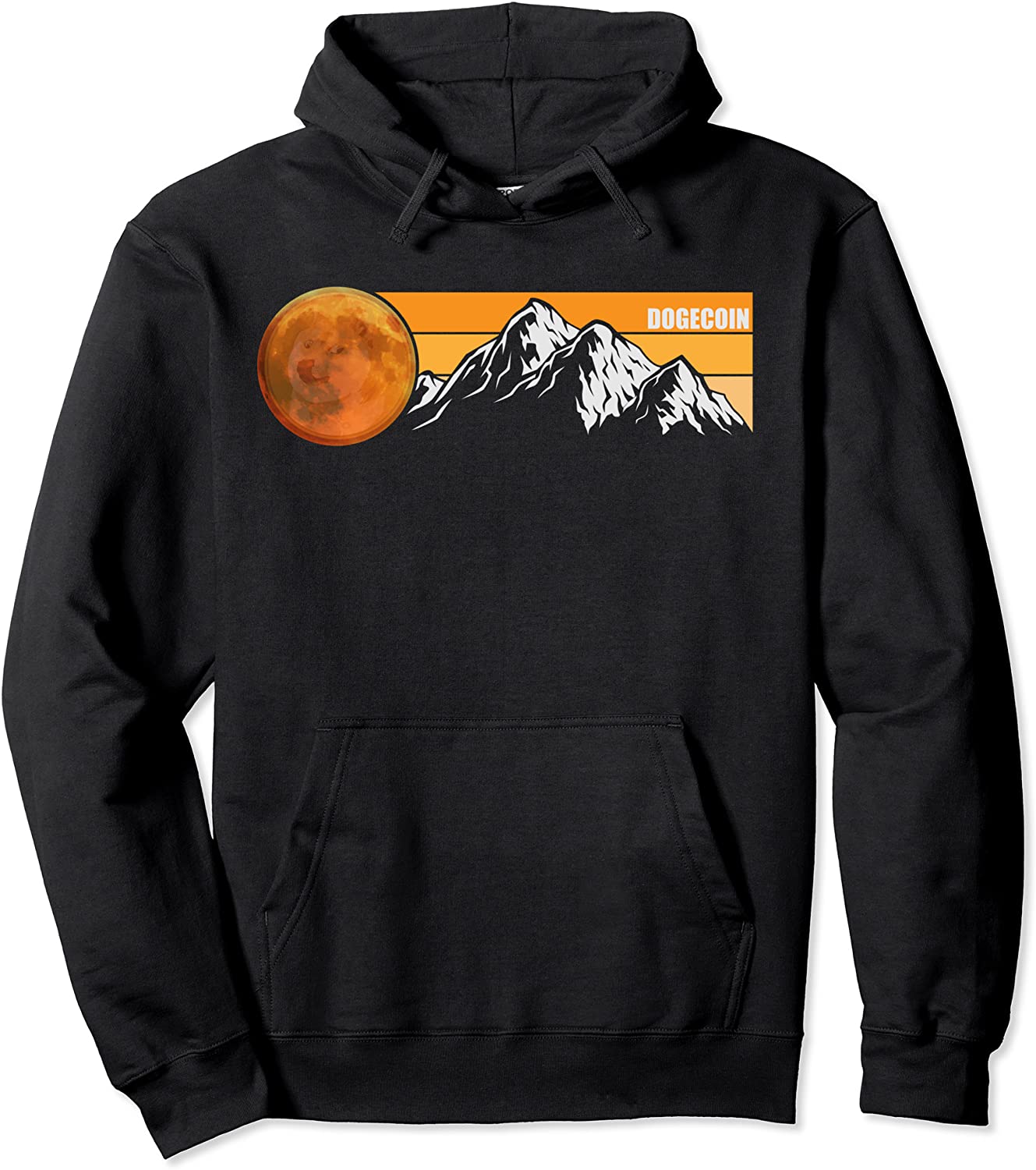 Dogecoin Doge Moon Shirt Retro Dogecoin Dog Cryptocurrency Pullover Hoodie