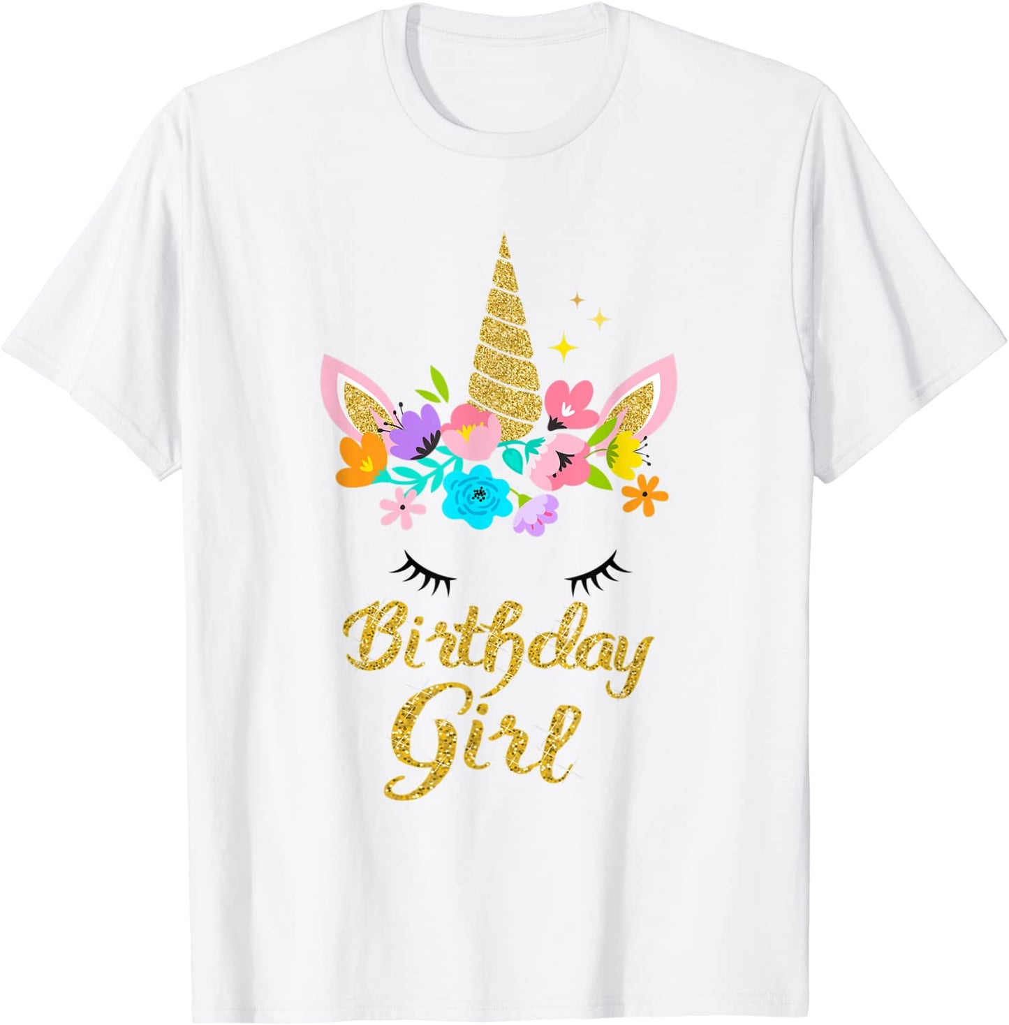 Unicorn Birthday Girl T-Shirt Gift Birthday Present For Girl