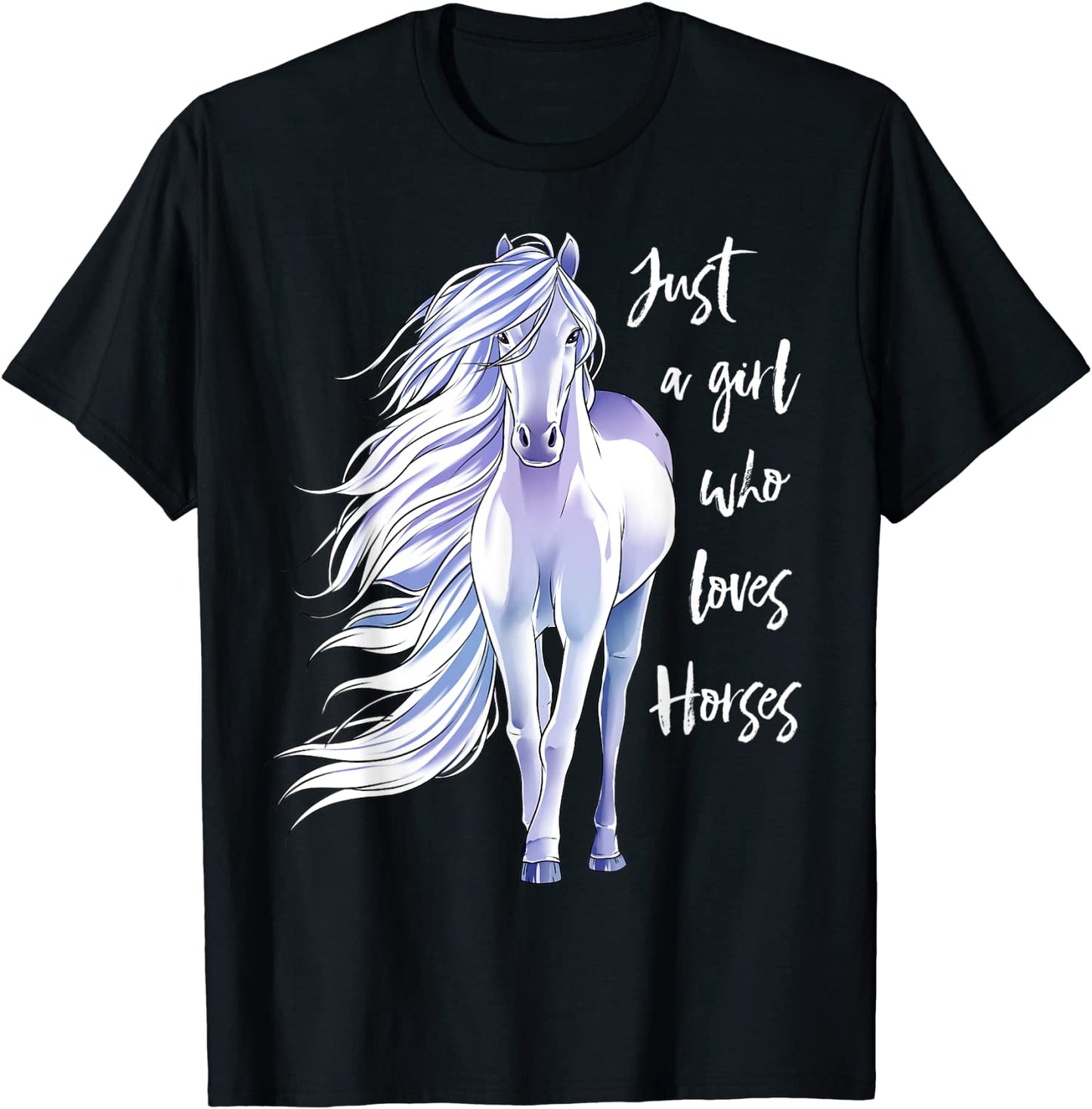 Just A Girl Who Loves Horses Shirt Horse Riding Women Gifts