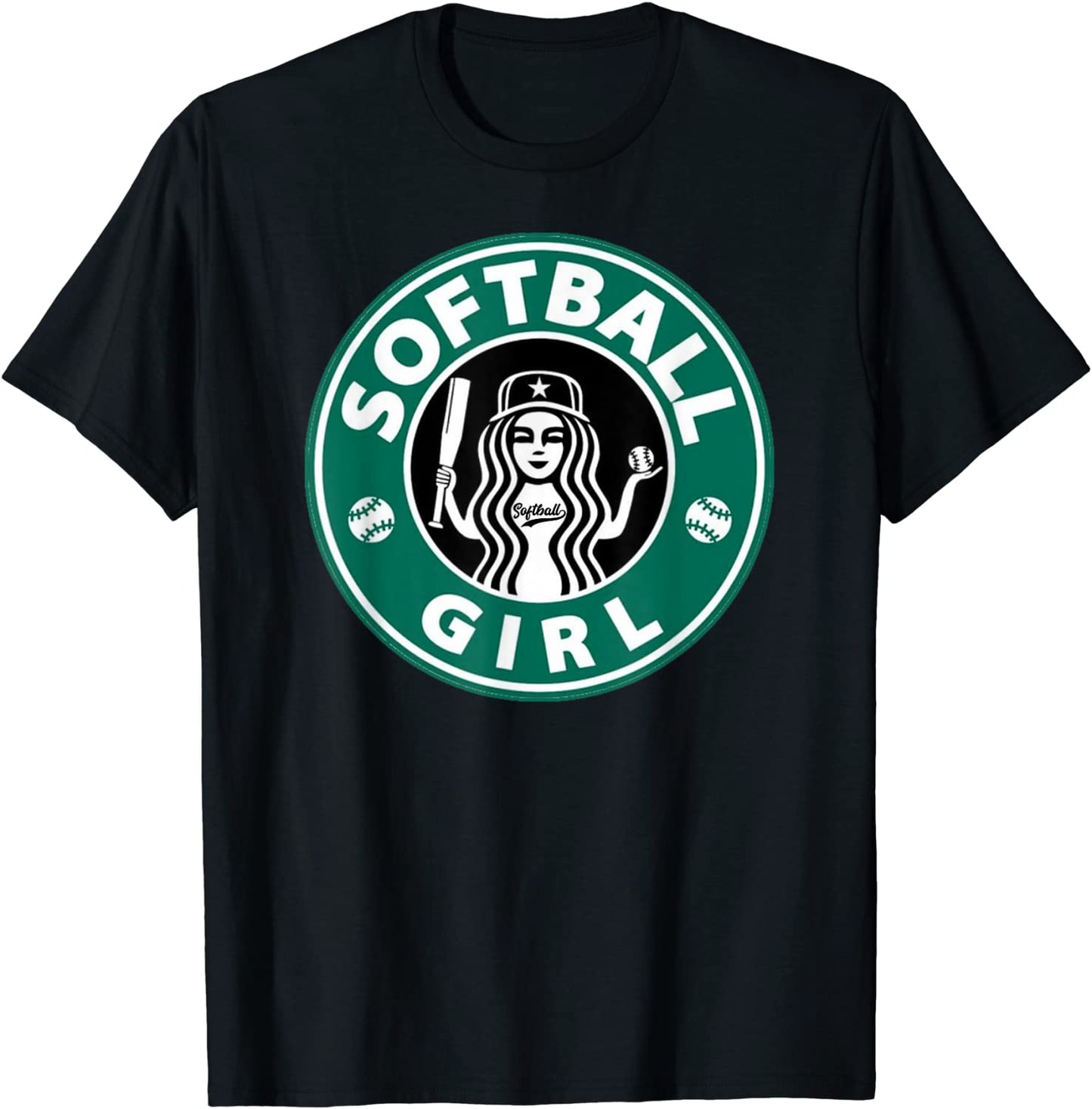 Girls Softball Logo Great Team Gift for Teen Players or Mom T-Shirt