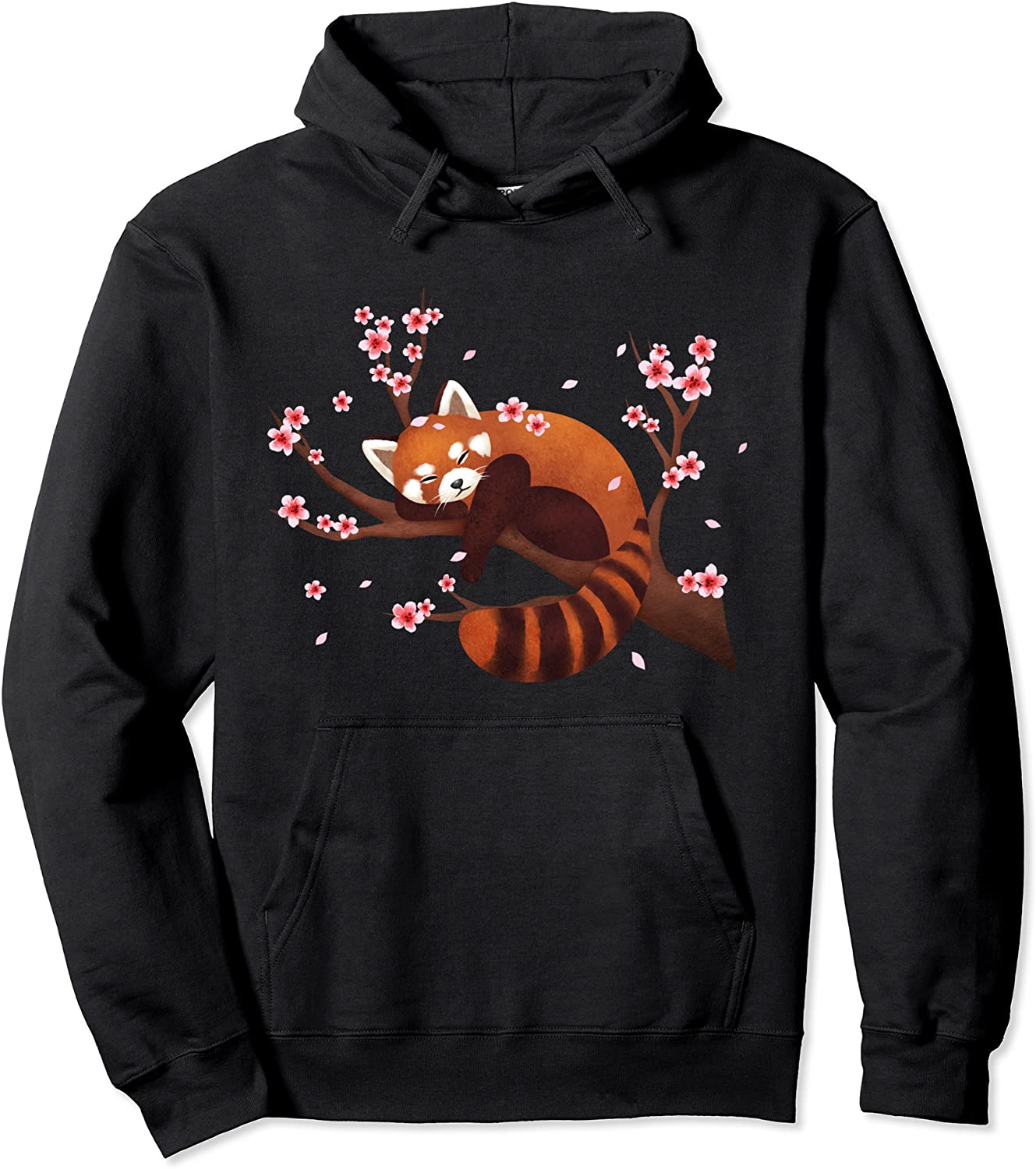 Vintage Red Panda Japanese Cherry Blossom Flower Hoodie