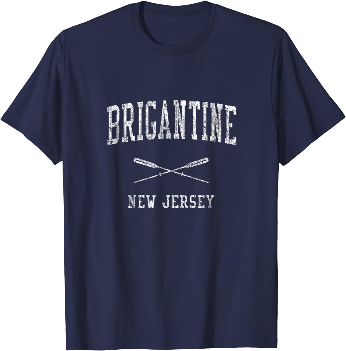 Brigantine New Jersey NJ Vintage Nautical Sports Design Tee