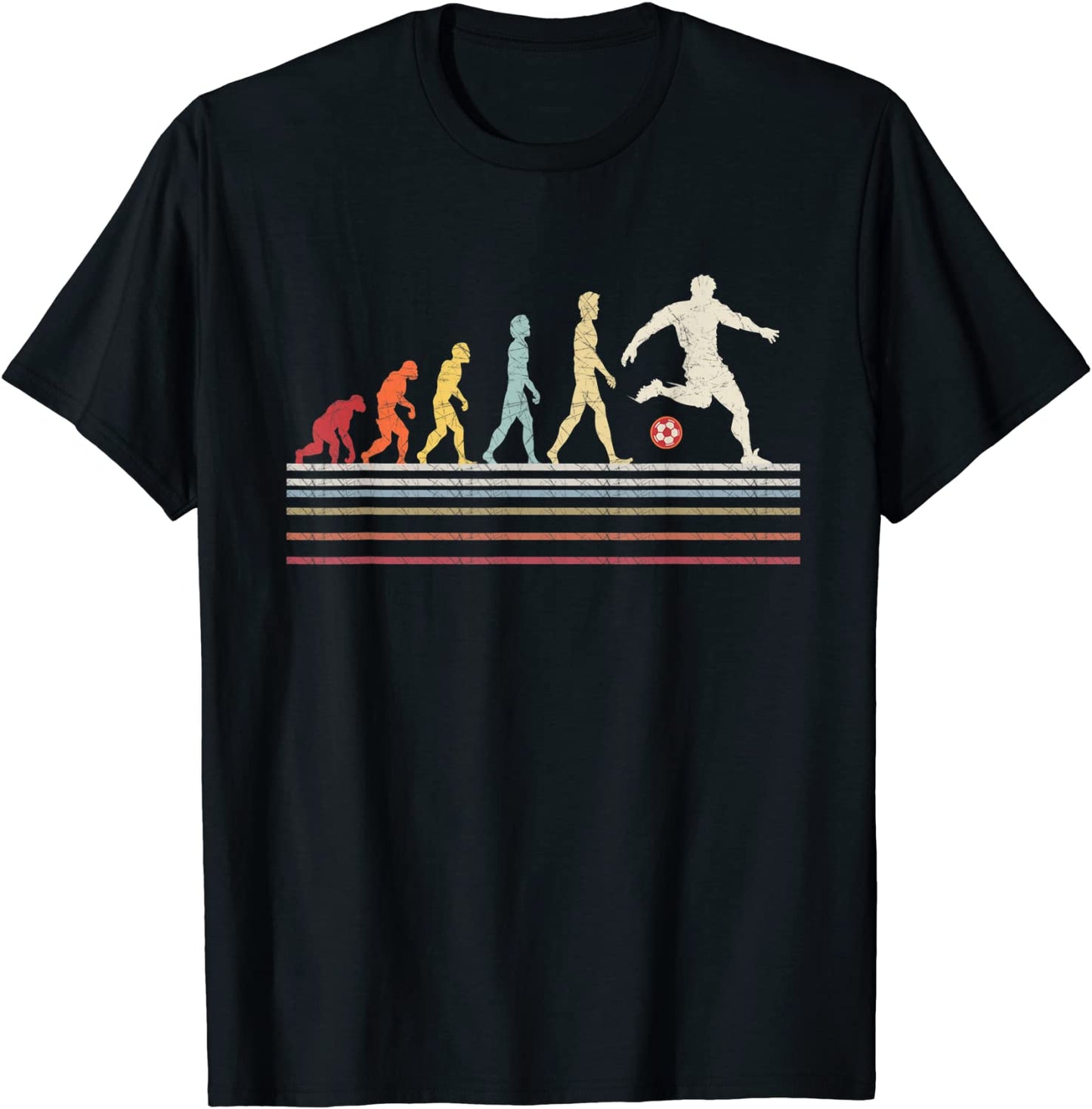 Funny Soccer Evolution Of Man Sport Retro Vintage Gift T-Shirt