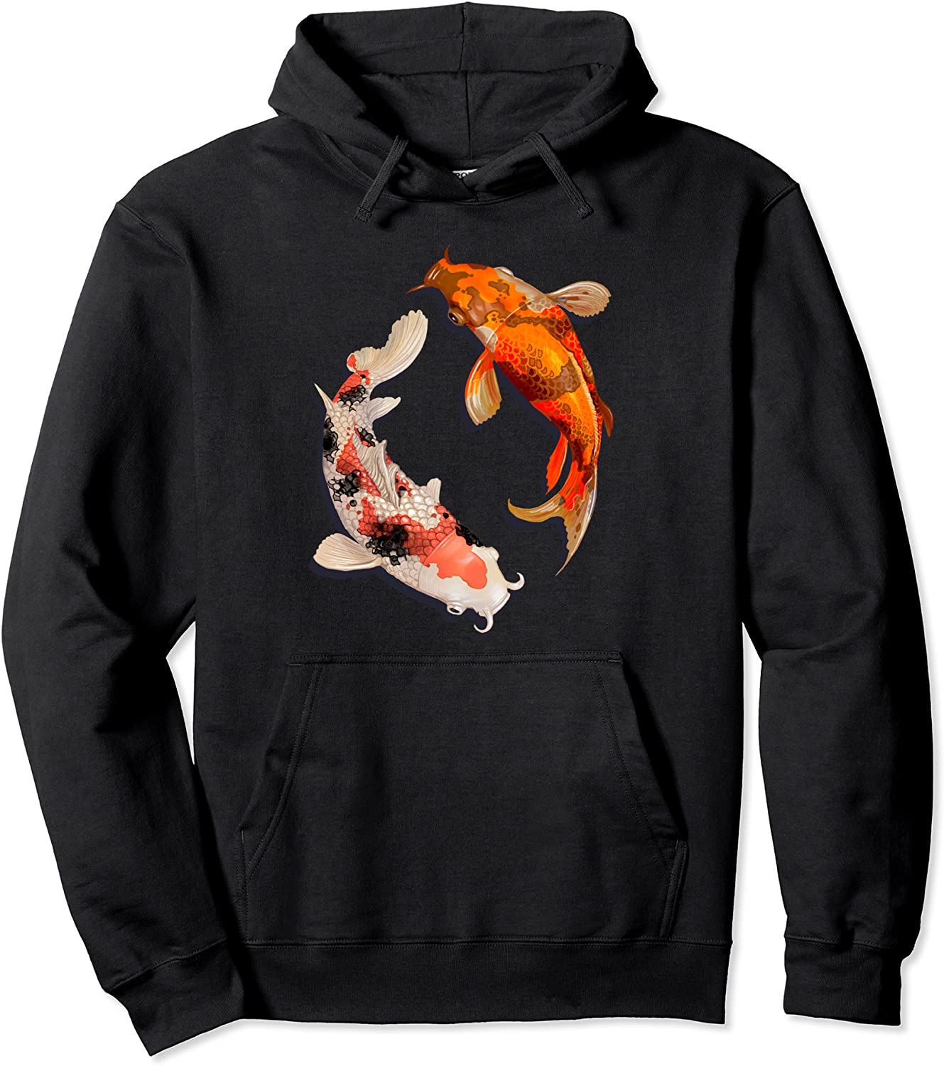 Japanese Koi Fish Swimming Yin Yang for Good Luck Pullover Hoodie