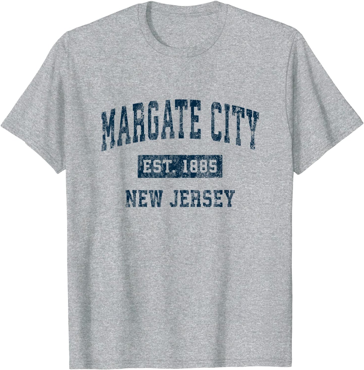 Margate City New Jersey NJ Vintage Sports Design Navy Print T-Shirt