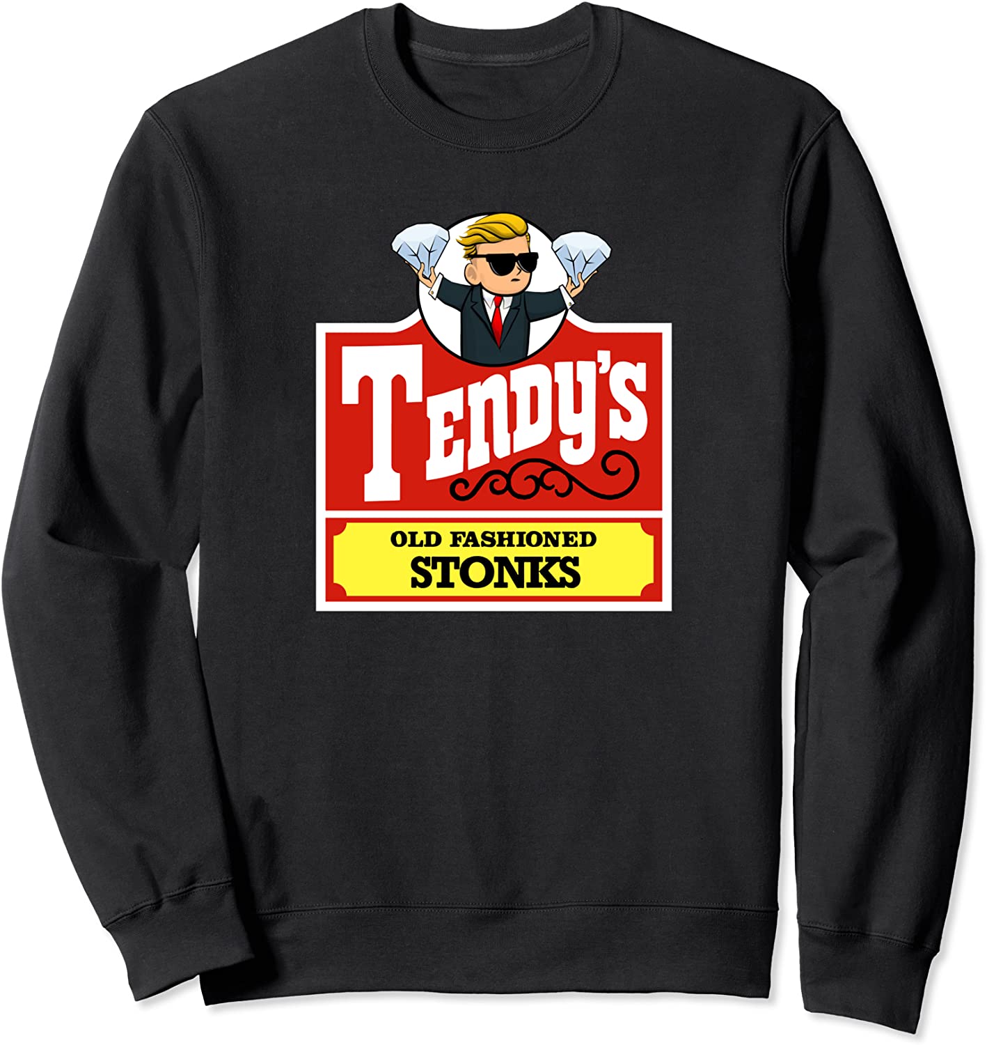 Funny Tendys Stonks Old Fashioned Trader Investing HODL Sweatshirt
