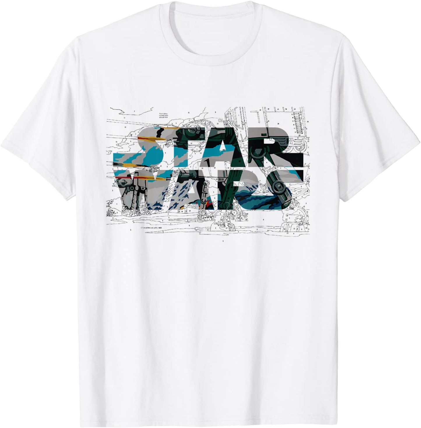 Star Wars Logo AT-AT Walker Battle T-Shirt
