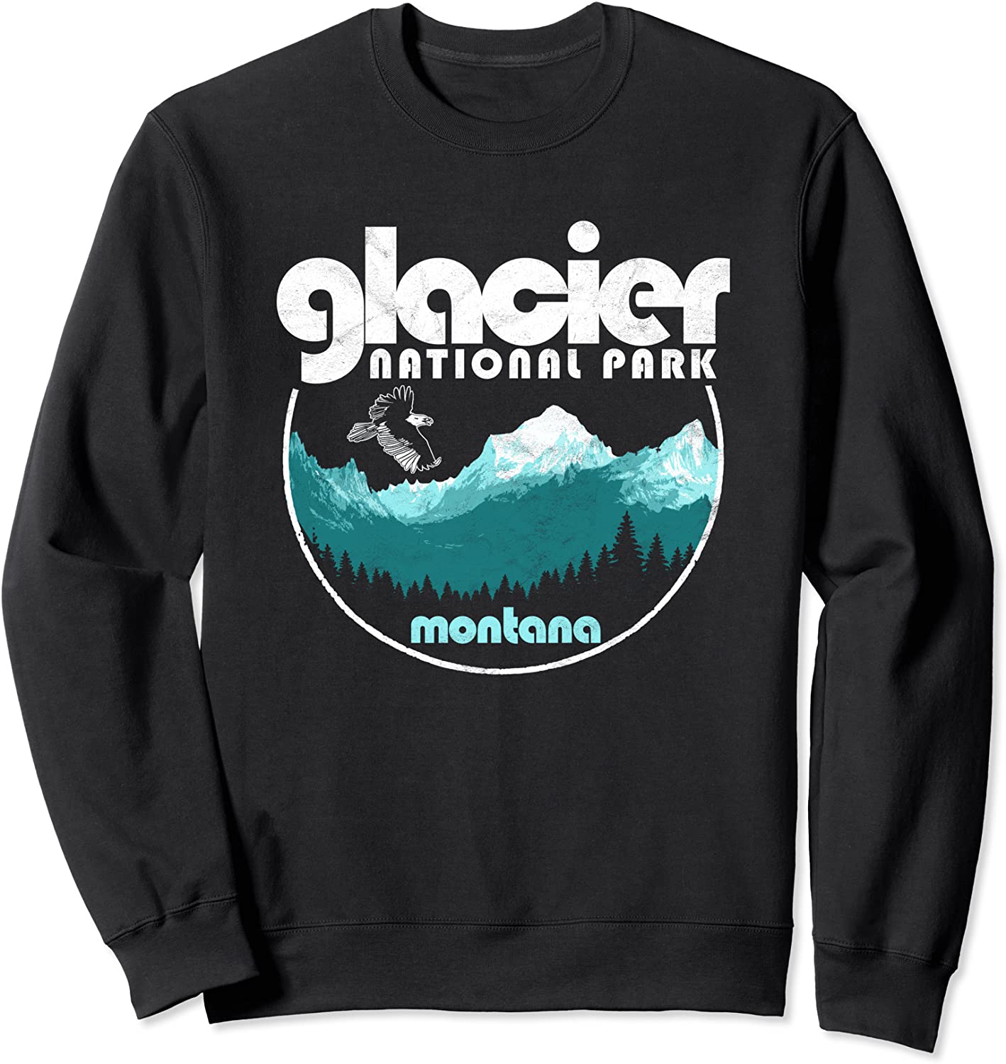 Glacier National Park Montana Retro Nature Sweatshirt