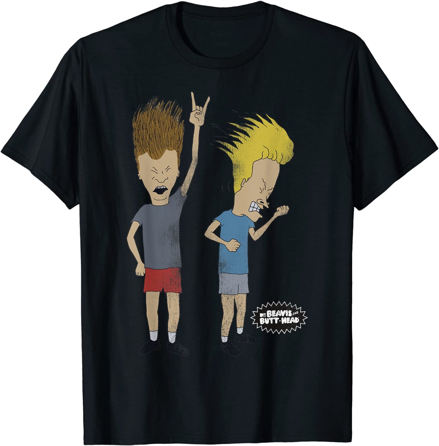 Beavis and Butthead Distressed Head Bang Graphic T-Shirt