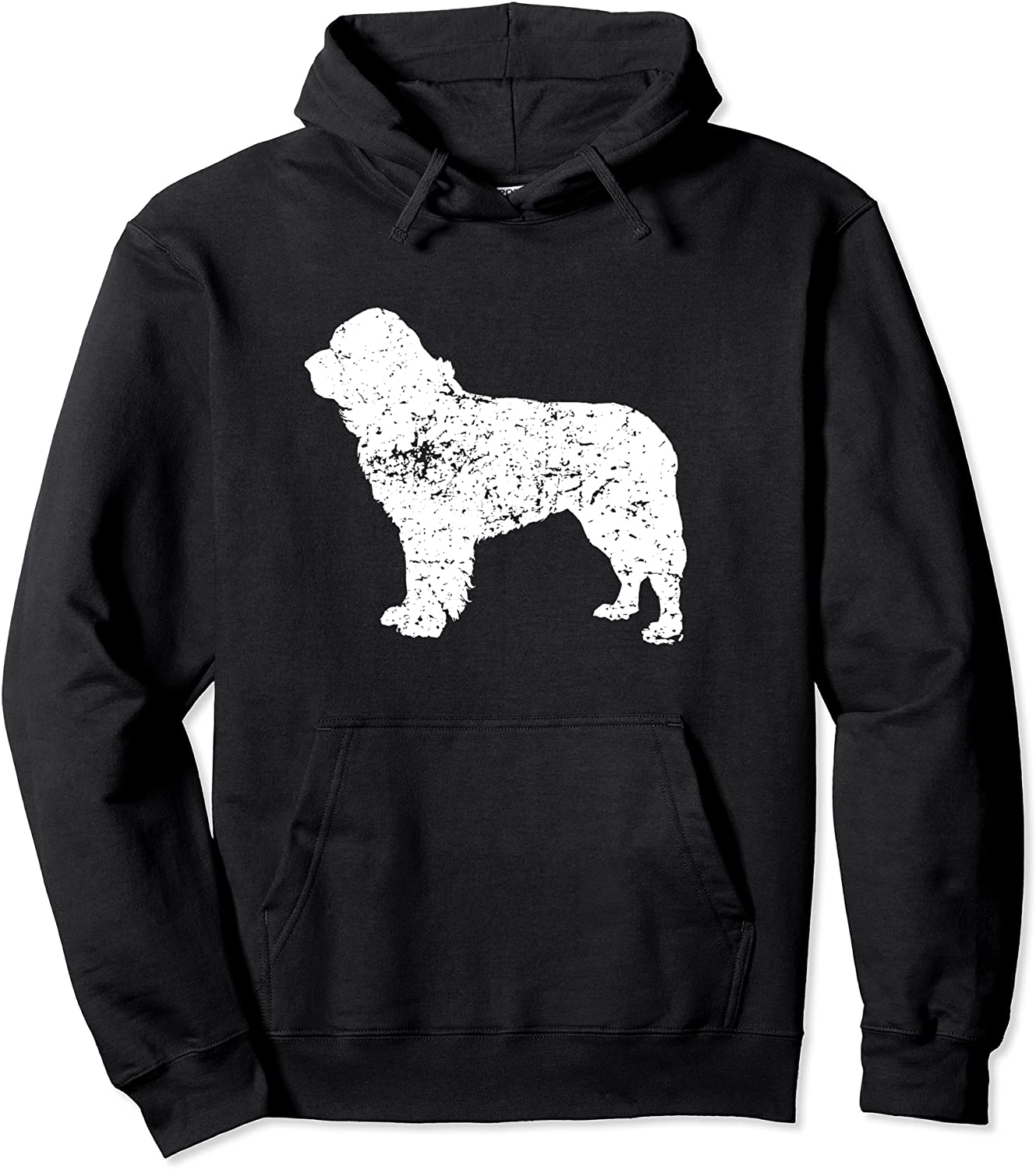 Distressed Newfoundland Silhouette Dog Owner Pullover Hoodie