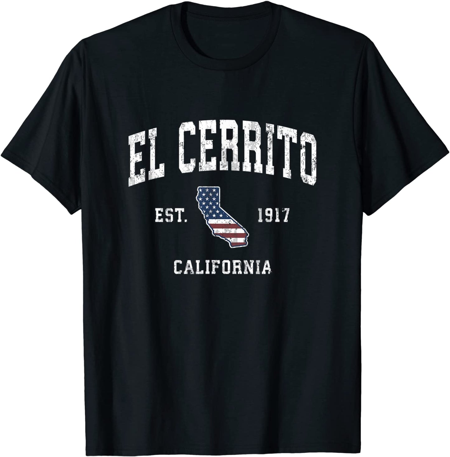 El Cerrito California CA Vintage American Flag Sports Design T-Shirt