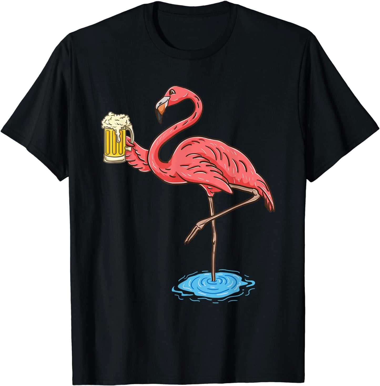 Flamingo Drinking Beer T-Shirt