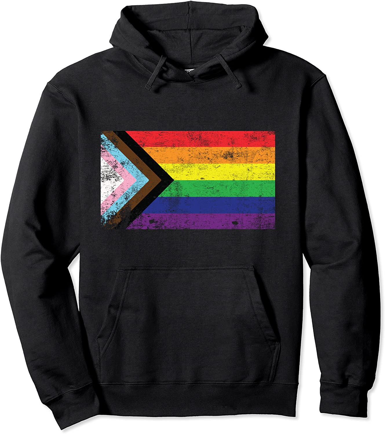 Gay Pride LGBT-Q Rainbow Flag Trans-Gender Proud Ally Pullover Hoodie