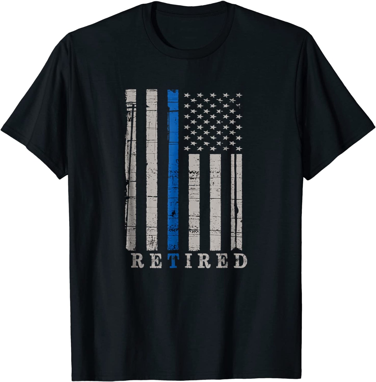 Retired Police Officer Shirt Thin Blue Line Flag Retirement
