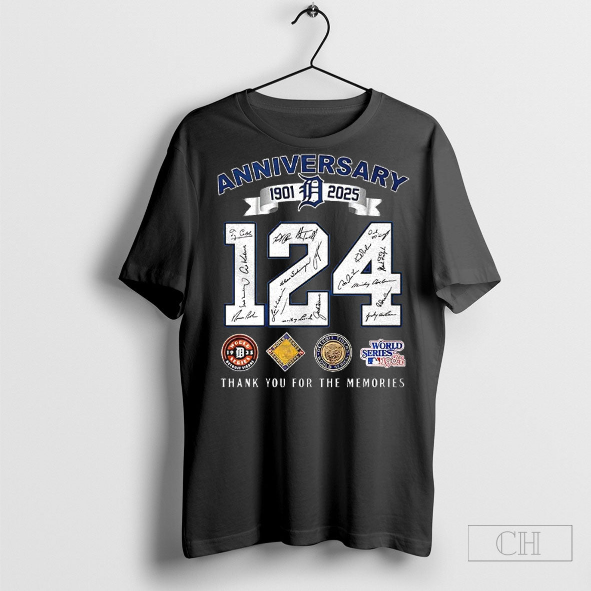 124 Years Detroit Tigers Anniversary 1901 2025 Hoodie Modern Merch