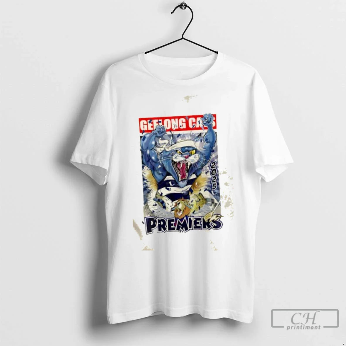 2025 Afl Geelong Cats Mascot Premier Sweatshirt Vintage Style
