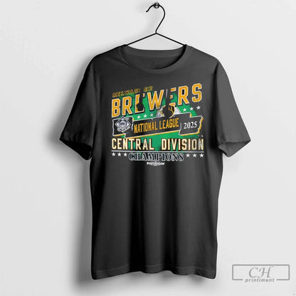 2025 Nl Central Division Champions Milwaukee Brewers T Shirts Shirt