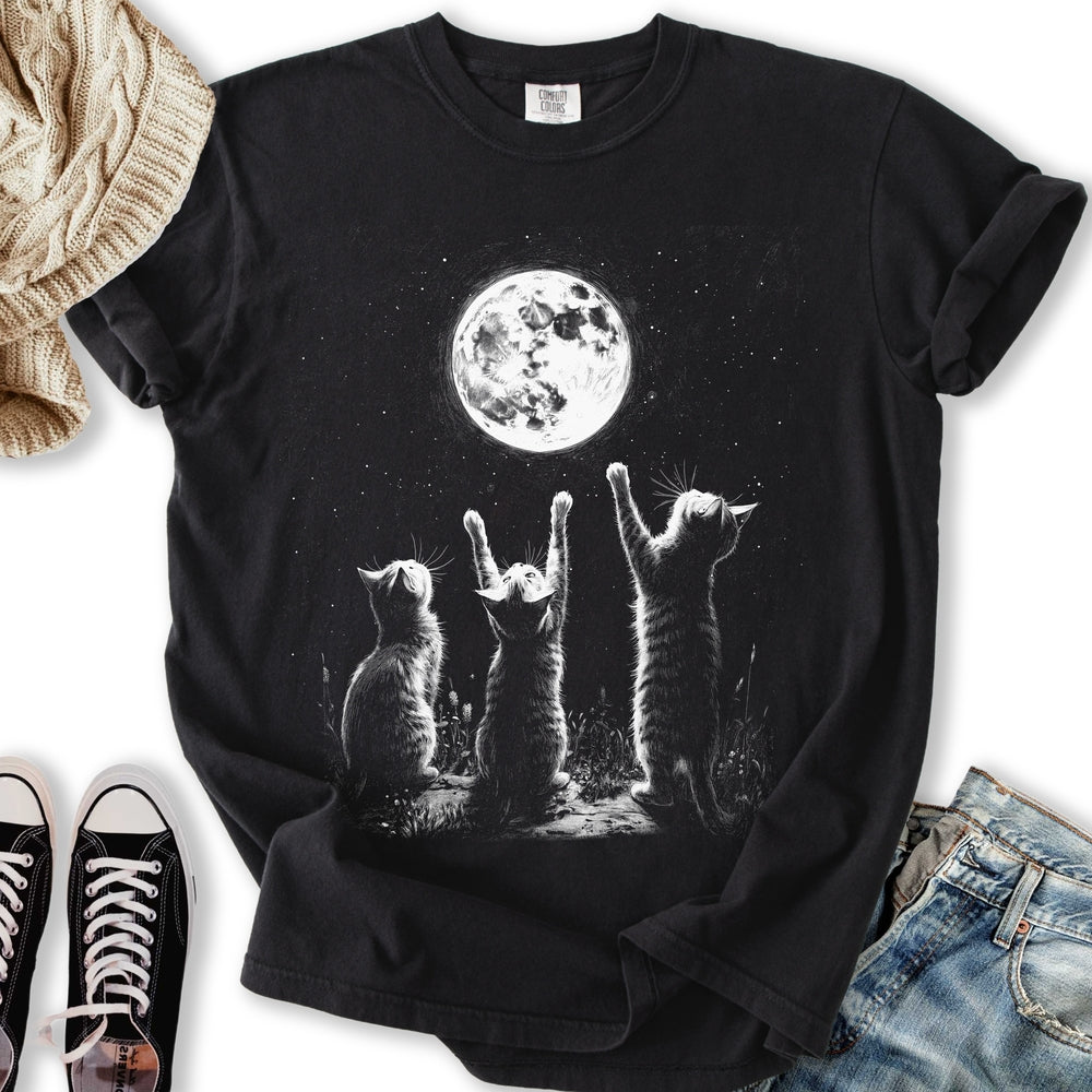 Kitten Moon T TShirt Elegant Art