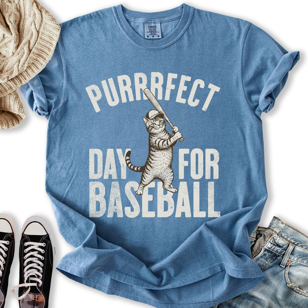 Purrrfect Baseball Cat T Hoodie Exclusive Design