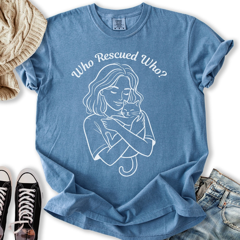 Who Rescued Who Lineart T Hoodie Retro Fashion