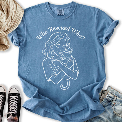 Who Rescued Who Lineart T Hoodie Retro Fashion