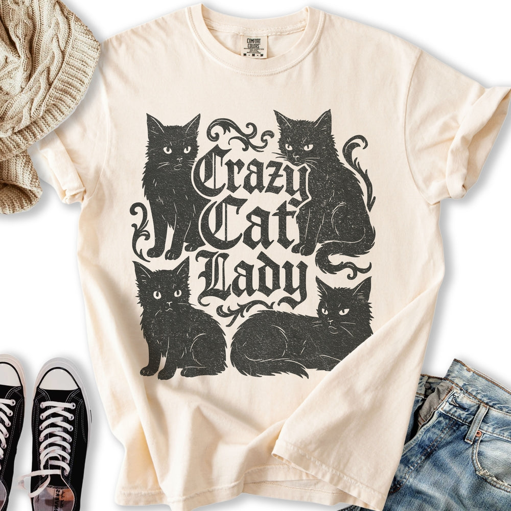 Crazy Black Cat Lady T Hoodie Classic Art