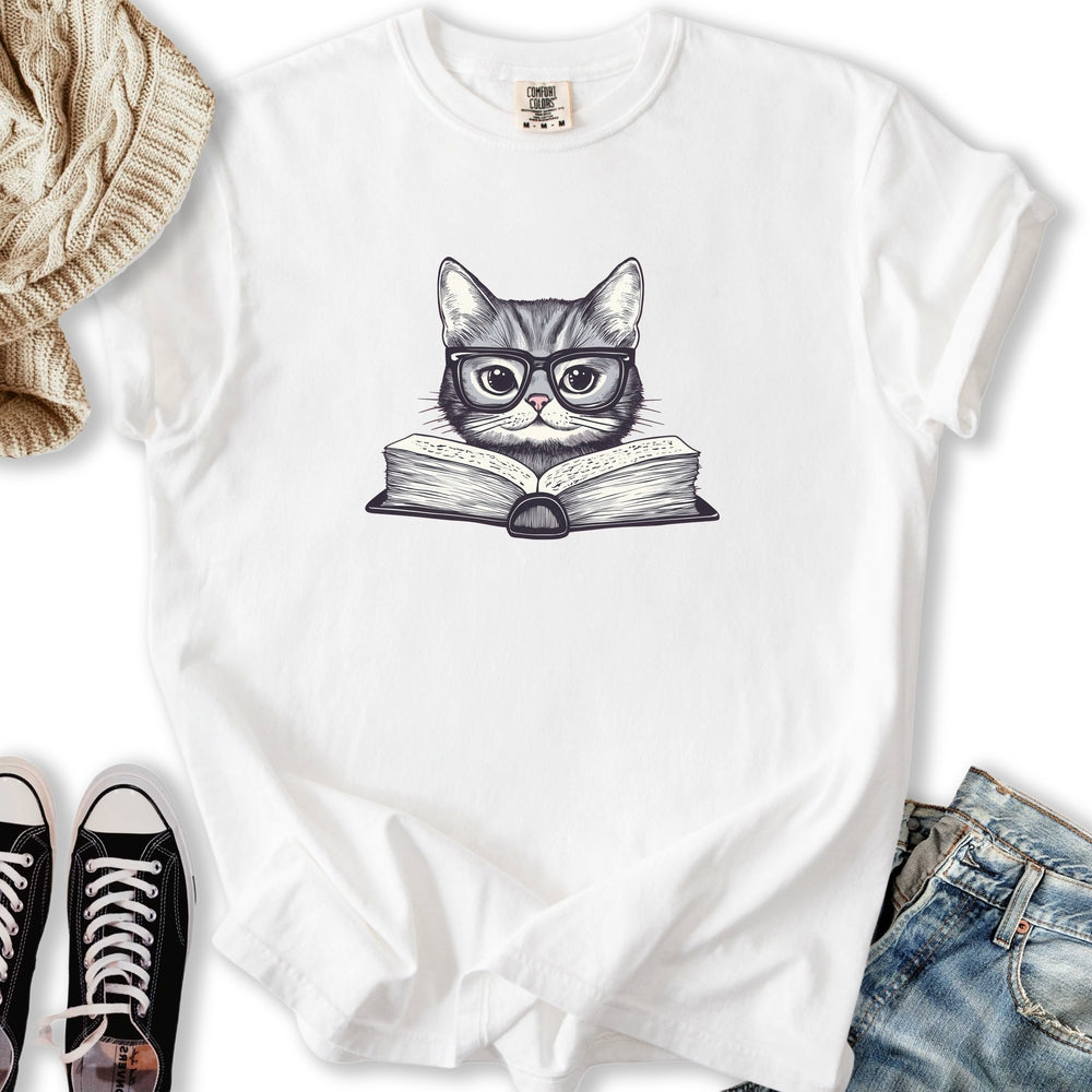 Reading Cat T Long Sleeve Trendy Fashion