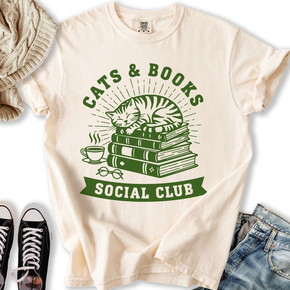 Cats And Books Social T Tank Top Modern Collection