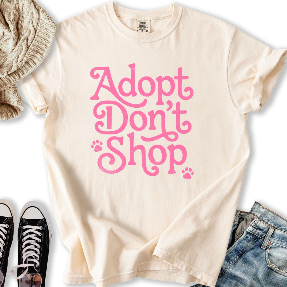 Adopt Dont Shop T Tee Retro Look
