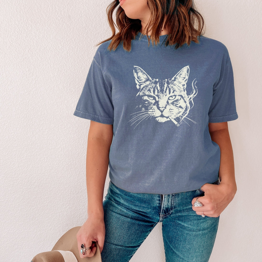 Smoking Cat T Sweatshirt Authentic Collection