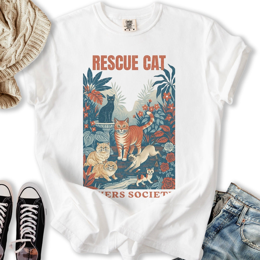Rescue Cat Lovers Society T TShirt Designer Gift