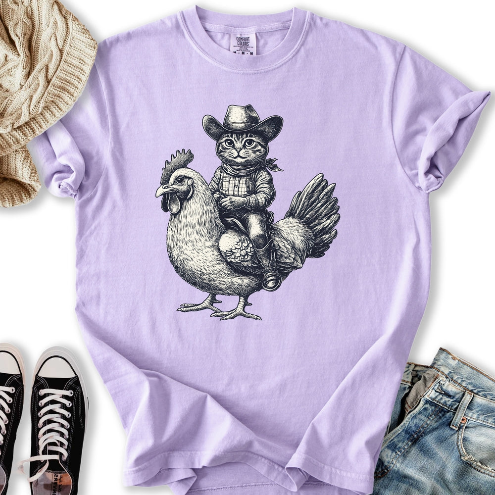 Cat Chicken T Hoodie Elegant Art