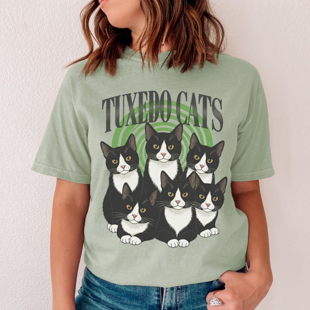 Tuxedo Cats Band T Long Sleeve Elegant Look