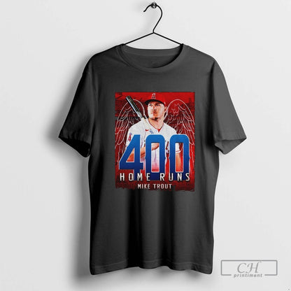 400 Career Home Runs Mike Trout La Angels TShirt Authentic Gift